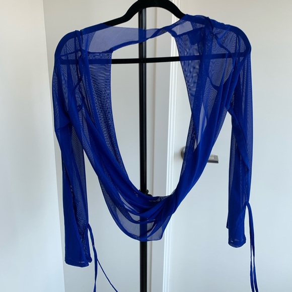 NWT Royal Blue Two Piece Bathing Suit Cover up - Picture 7 of 11